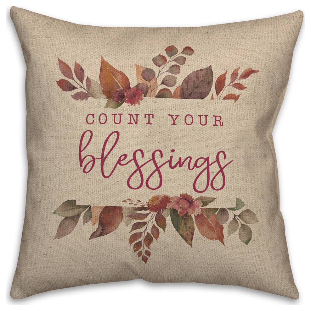 Count Your Blessings 5 20"x20" Spun Poly Pillow