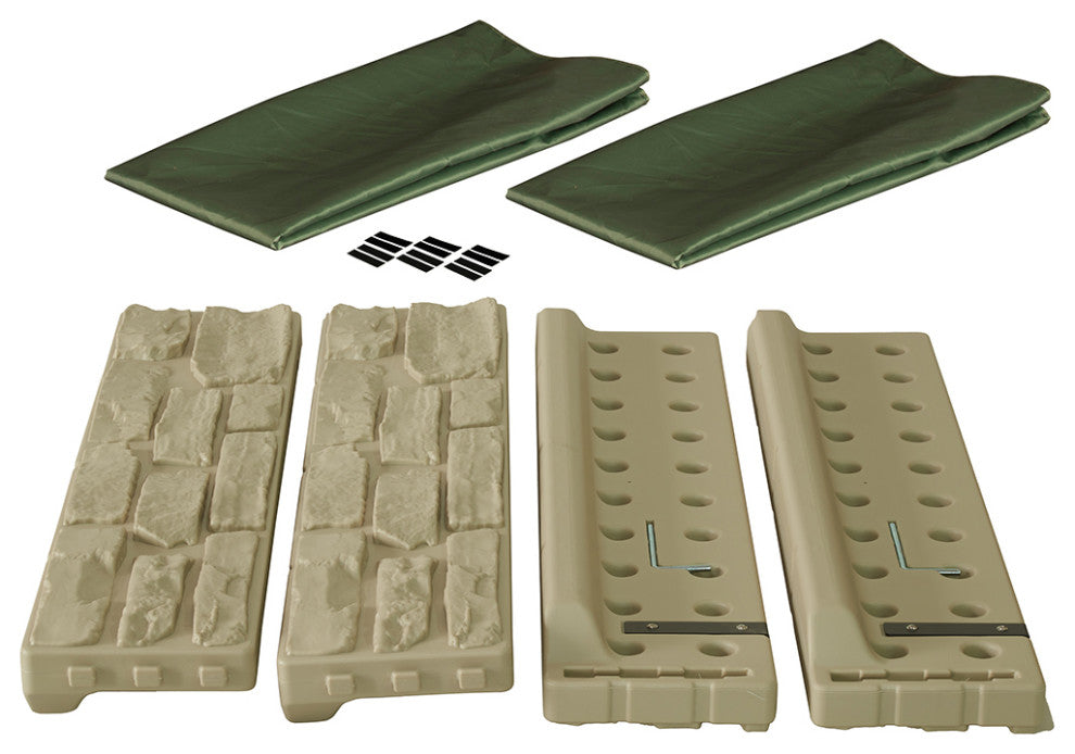 Modern Home 4ft x 4ft All Weather Stone Outdoor Sandbox Kit w/Cover - Sand Play