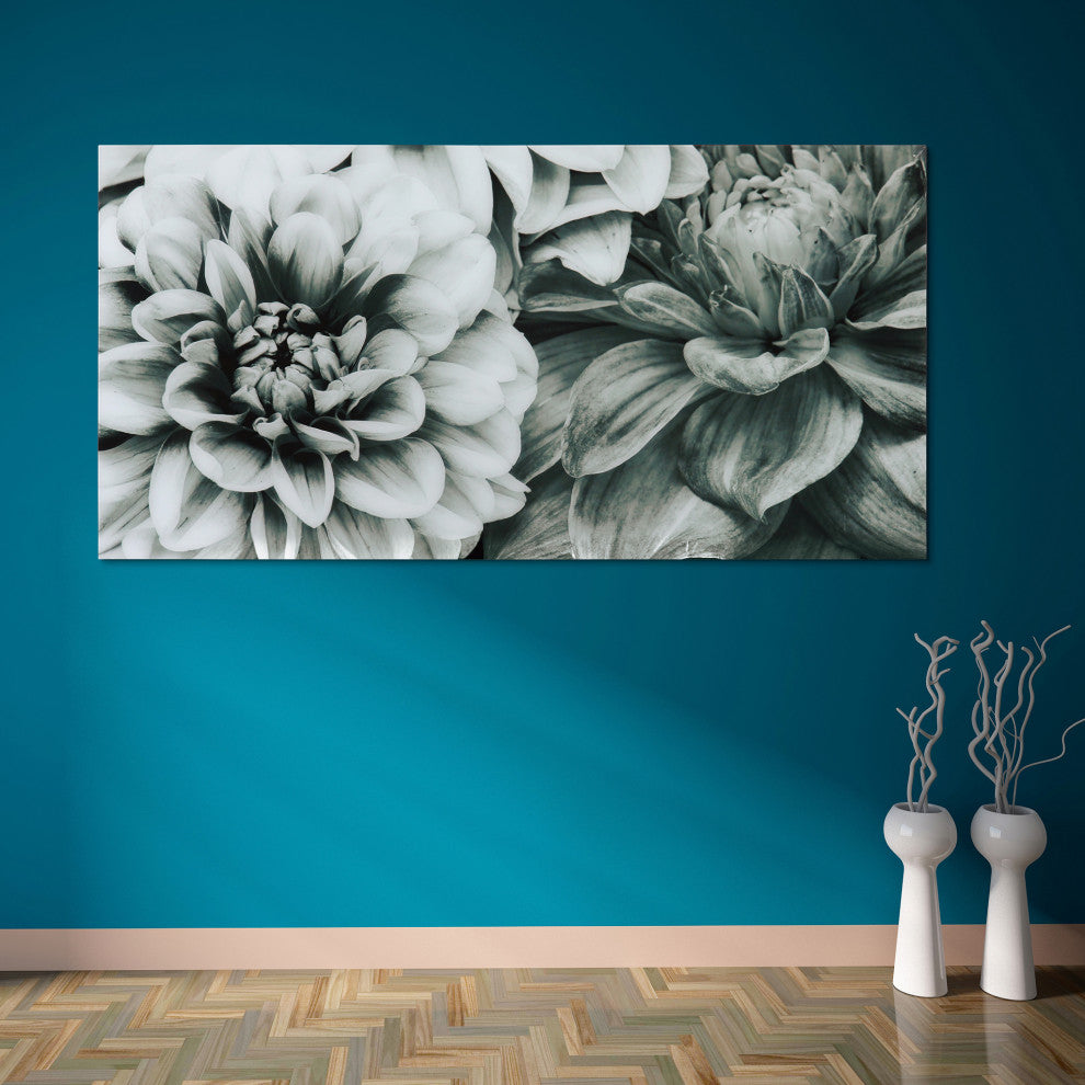 "Blossoms" Flower Wall Art Frameless Free Floating Tempered Glass