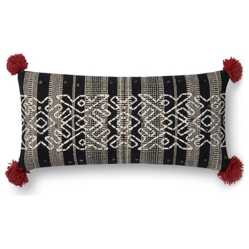 Black 12"x27" Decorative Accent Pillow