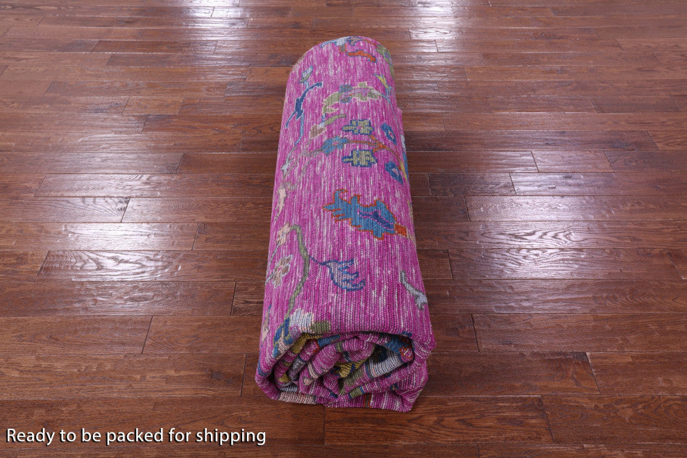 12' Square Hand Knotted Turkish Oushak Wool Rug - Q13547