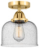 Large Bell Semi-Flush Mount, Satin Gold, Seedy, Seedy