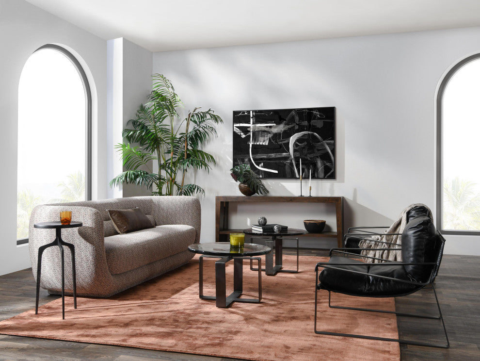 Kosas Home Keith 28" Glass Black Coffee Table