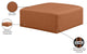 Cube Upholstered Modular Component, Cognac, Vegan Leather, Ottoman