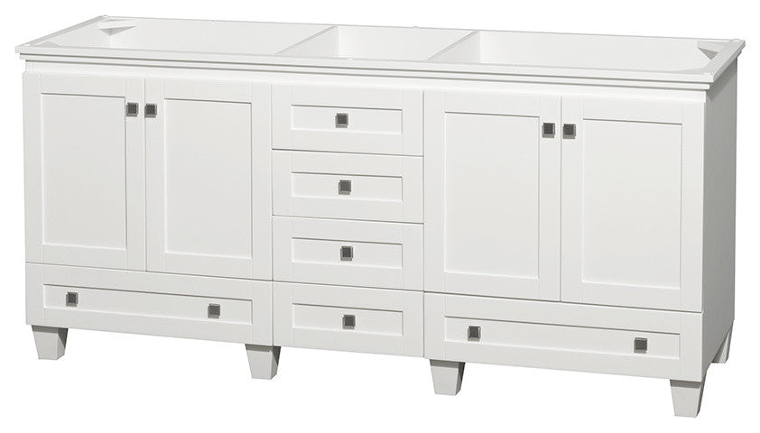 72" Double Bathroom Vanity, White