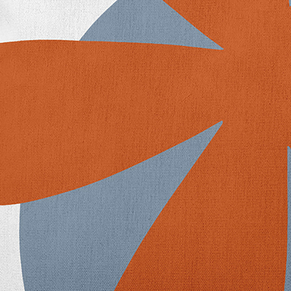 Bold Flower Polyester Indoor Pillow, Perfect Orange, 16"x16"