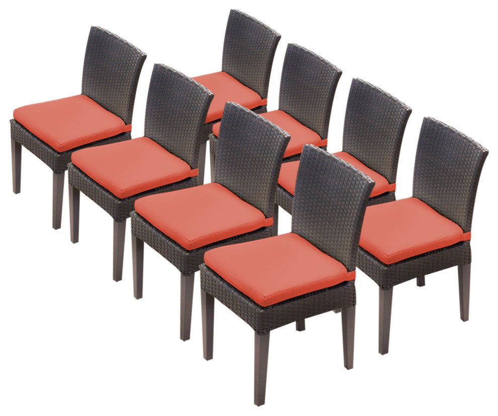 8 Belle Armless Dining Chairs Tangerine