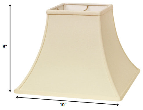 10" Ivory Premium Square Bell Slanted No Slub Lampshade