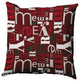 Christmas Burgandy Crazy Merry Christmas Polyester Throw Pillow, 20"x20"