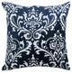 Damask Velvet Pillow Cover, Navy