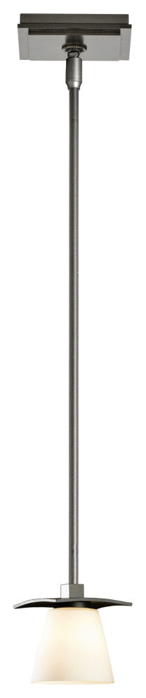 Wren Mini Pendant, Dark Smoke Finish, Opal Glass