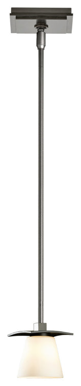 Wren Mini Pendant, Dark Smoke Finish, Opal Glass