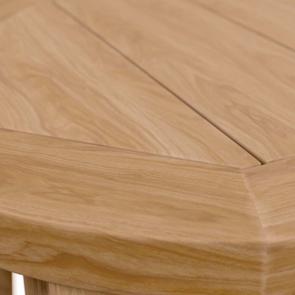 Brisbane Teak Wood Outdoor Patio Side Table, Natural