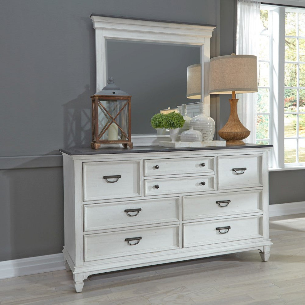 King California Panel Bed, Dresser & Mirror, Night Stand