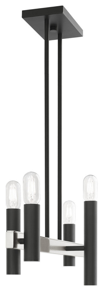 Livex Helsinki 4 Light Scandinavian Gray, Brushed Nickel Linear Chandelier