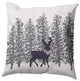 Purple-Grey Reindeer Through the Woods Polyester Throw Pillow, 26" x 26"