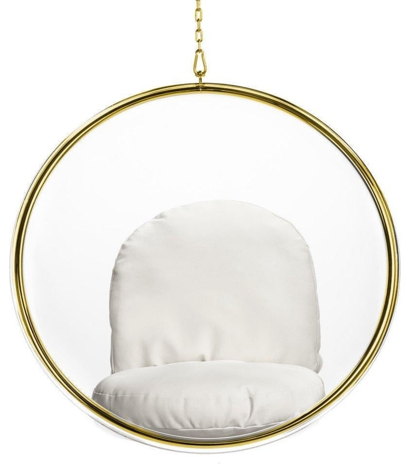 Bubble Clear Hanging Chair, Gold