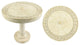 Large Agia Medallion Drapery Holdback, Gilded French White, Set of 1