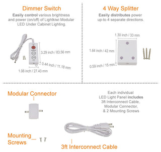 Lightkiwi Lilium 6" Cool White LED Under Cabinet Lighting Standard Kit