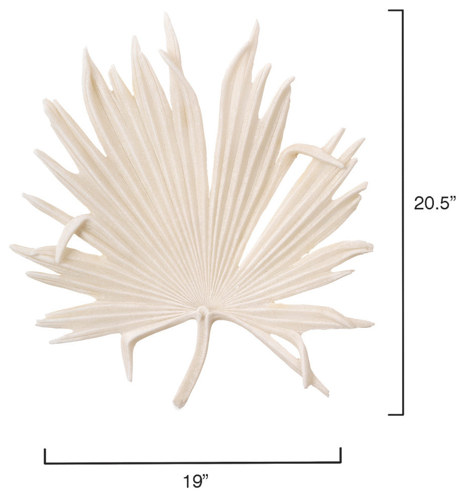 Island Leaf Object, Medium, Off White Resin