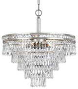 Crystorama 5264-OS-CL-MWP, 7-Light Chandelier, Olde Silver