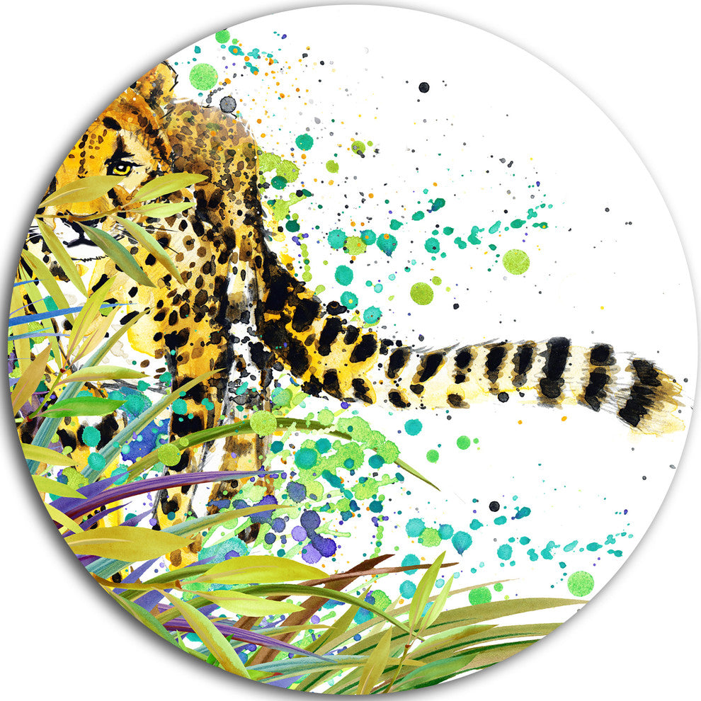 The Predator Illustration Art, Animal Disc Metal Artwork, 11"