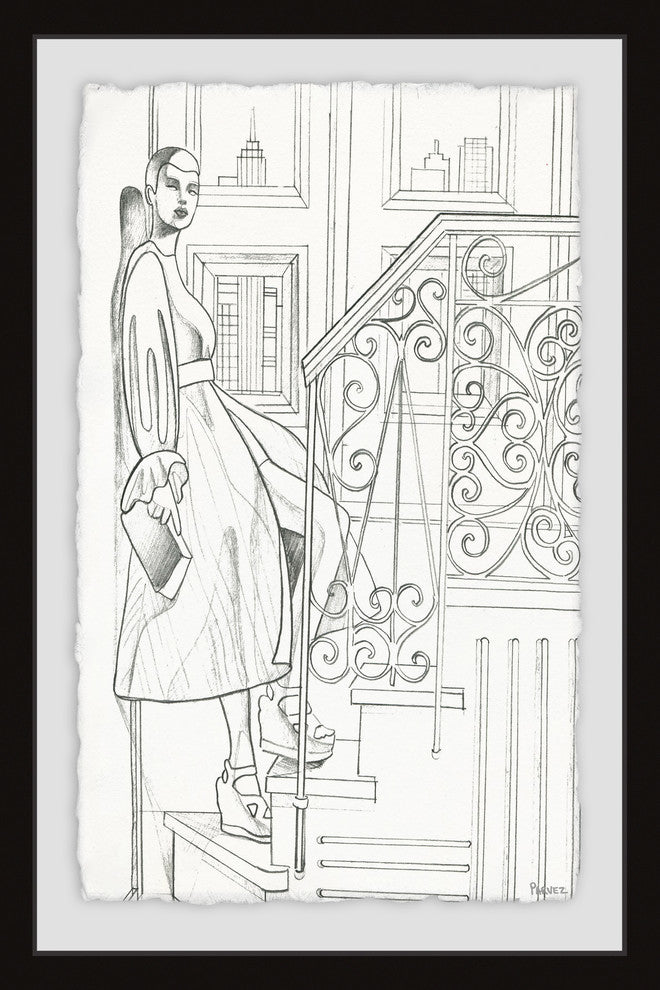 "The Little Staircase" Framed Painting Print, 30"x45"