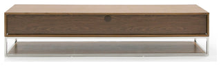 Modrest Heloise Modern Walnut and Stainless Steel TV Stand