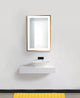 LED Lighted Bathroom Frame Mirror With Defogger, Gold, 24"x36"