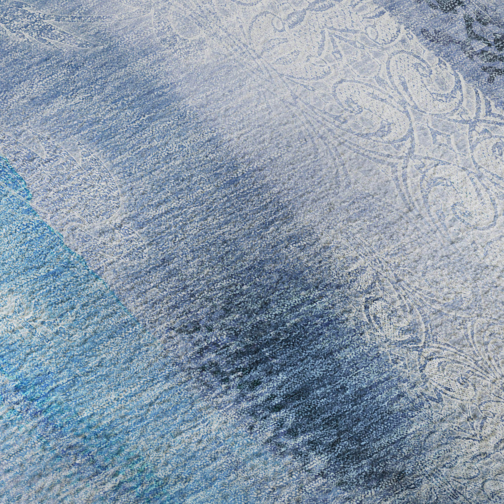 Premium Machine Washable Mayfield AMF537 Blue 10' x 14' Rug