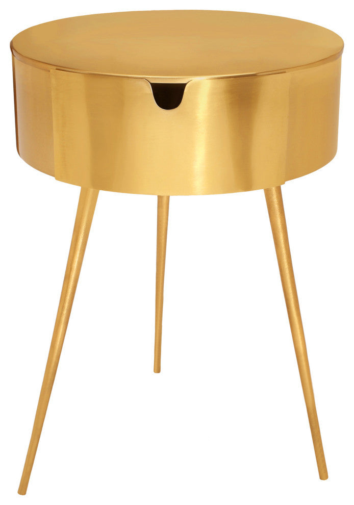Bali Metal Side Table/Nightstand, Gold
