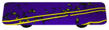Art Glass Mardi Gras Pull, Black Post, Yellow Mg, Cobalt Blue
