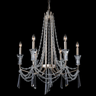 Varaluz 270C06 Barcelona 6 Light 27"W Crystal Chandelier - Transcend Silver