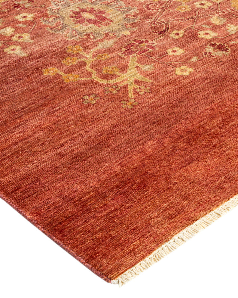 Eclectic, One-of-a-Kind Hand-Knotted Area Rug Pink, 7' 10" x 10' 1"