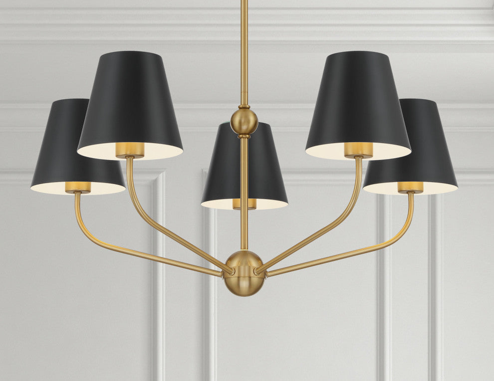 Crystorama Lighting Group XAV-B9315 Xavier 5 Light 28"W - Vibrant Gold / Matte