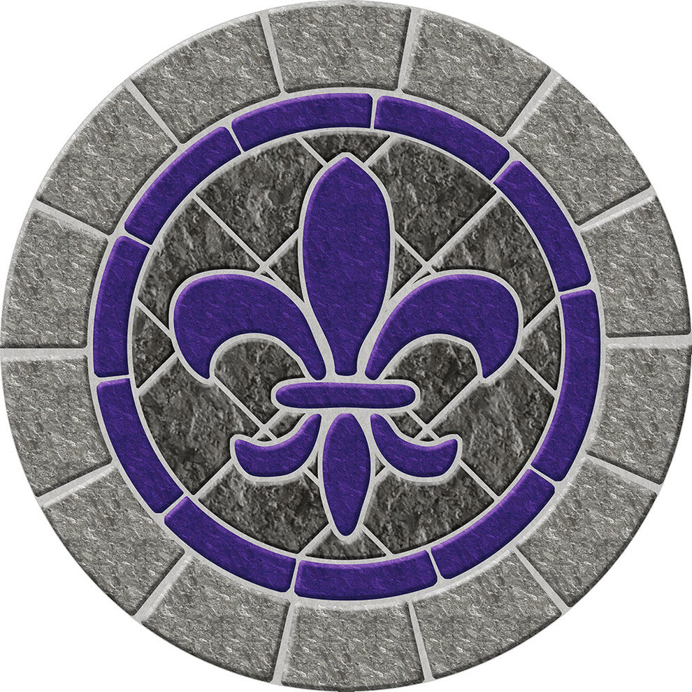 Drop-In Fleur de Lis Stone Vinyl Swimming Pool Mat, 59" X 59"