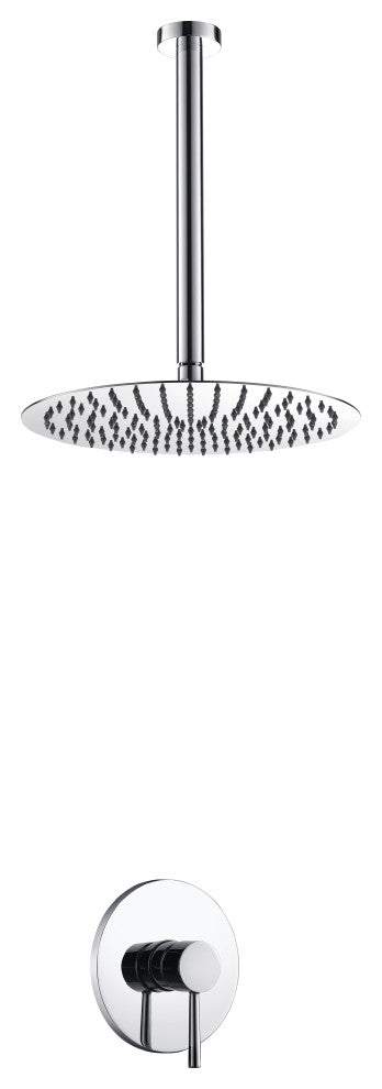 Aqua Rondo Shower Set With Ceiling Mount 12" Rain Shower Head, Chrome