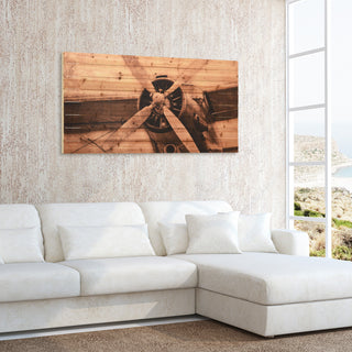 "Plane Propeller" Arte de Legno Digital Print on Solid Wood Wall Art