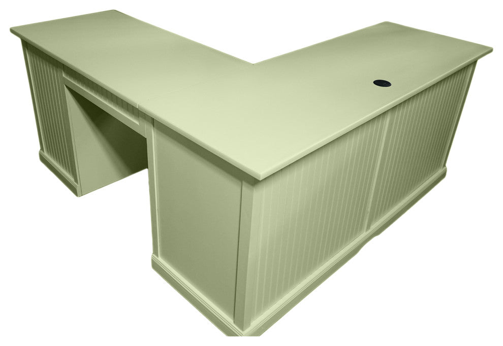 Eagle Furniture Coastal Computer L-Shape Desk, Light Green