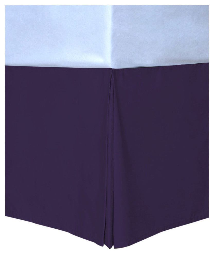 Cottonpure Colors Sustainable Cotton Bed Skirt, Fig, Queen