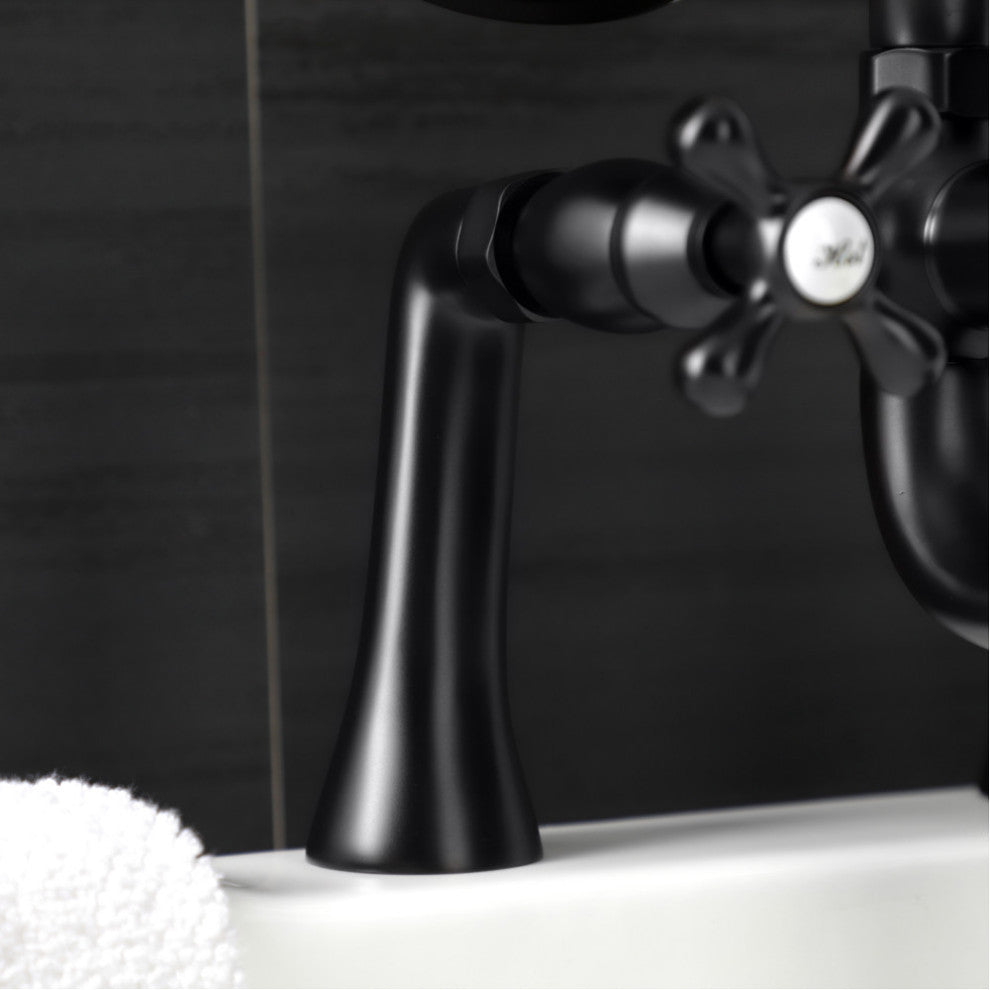 KS228MB Deck Mount Clawfoot Tub Faucet With Hand Shower, Matte Black