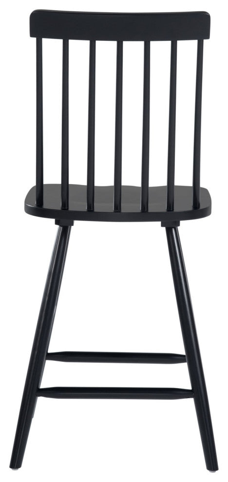 Counter Stool Chair, Wood, Black, Mid Century Bar Kitchen Pub Cafe Bistro