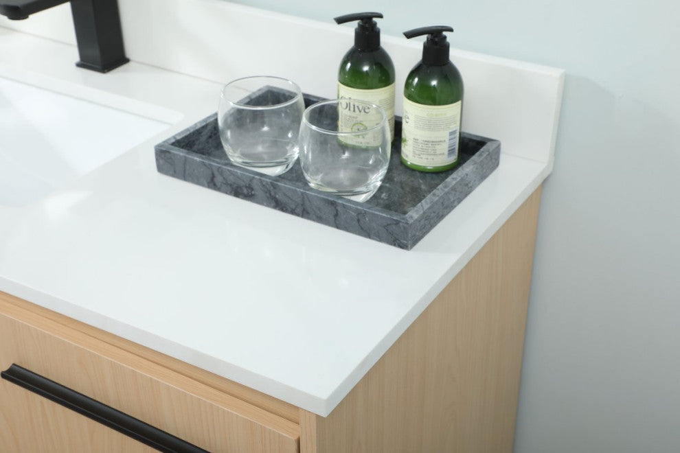 Sue 48" Single Bathroom Vanity, Maple, With Backsplash