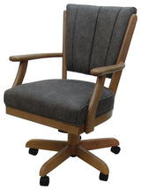 Dining Solid Wood Caster Chair on Wheels Classic, Northwest Elk Light Oak