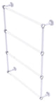 Pacific Beach 4 Tier 24" Ladder Towel Bar with Groovy Accents, Matte White