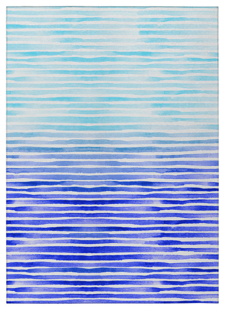 Indoor/Outdoor Seabreeze SZ8 Navy Machine Washable 3' x 5' Rug