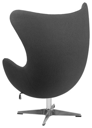 Gray Wool Fabric Egg Chair With Tilt-Lock Mechanism
