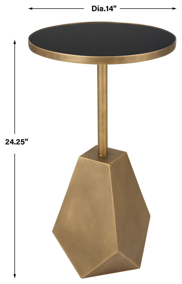 Comet Geometric Bronze Accent Table