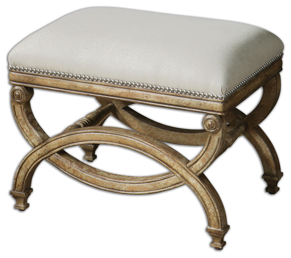 Karline Natural Linen Small Bench