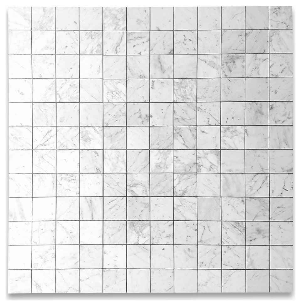 Carrara White Marble 3x3 Square Mosaic Tile Polished Wall Floor Venato, 1 sheet